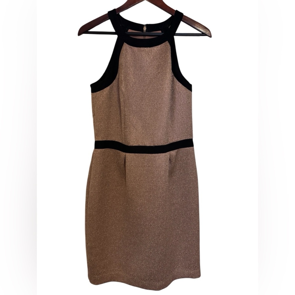 The Limited Shimmery Copper Women's Halter Dress with Black Trim, Size 6T